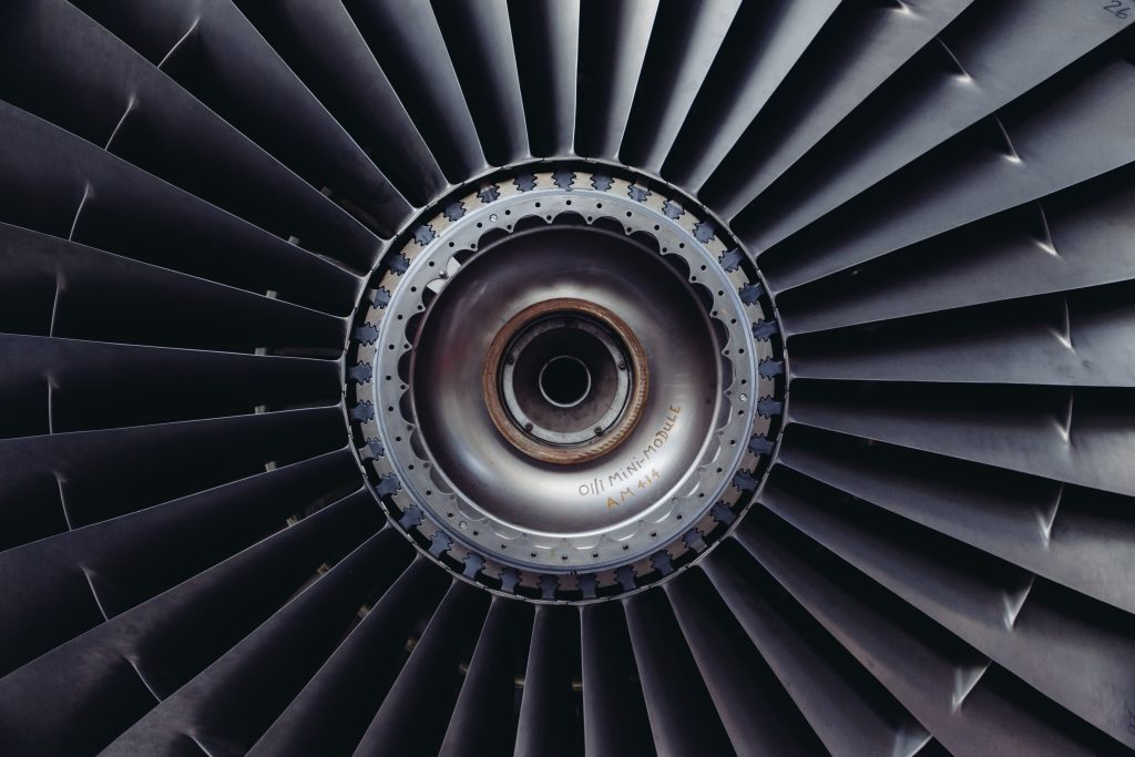 Aircraft engine turbine blades, that are maintained using SAM Aviation Maintenance Software.